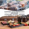 Wooden Steak Board Large Size Solid Oak Serving Barbecue Platter Natural Thick Cutting Plate Durable & Quality (Large)