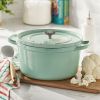 5-Quart Enameled Cast Iron Dutch Oven Pot with Lid, Green