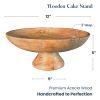 Wooden Fruit Bowl Large Serving Platter for Dessert Round Shaped Serving Bowl for Cake Snacks Acacia Wood Bowls for Centrepiece Wedding Natural 12 x2
