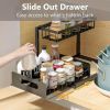 Under Sink Organizer 2 Tier Slide Out Kitchen Cabinet Organizer Sturdy Metal Bathroom Storage Shelf