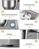 Stand Mixer, KUPPET Stainless Steel Mixer 6.5-QT, kitchen Mixer 6-Speeds Tilt-Head Food Mixer with Dough Hook, Wire Whip & Flat Beater