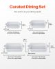 Ceramic Baking Dish 4 Pieces Rectangular Bakeware Set Deep for Baking White