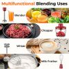 HB-2016A 5-in-1 Hand Immersion Blender, 30 Speeds Handheld Blender, Copper Motor Stainless Steel Blade Stick Blender,600ml Mixing Beaker
