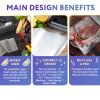 Gray Vacuum Food Sealer Machine 14.17" x 3.9" x 1.9" Size + 5 Food Saver Bags 7.8" x 9.8" + 5 Bags 6.8" x 9.8". Automatic Food Vaccumed Sealer for Sea