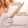 Danish Dough Whisk for Making Bread and Baking Long Wooden Handle