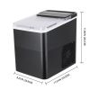 Countertop Ice Maker, Rich Black, 9 Bullet Cubes, 2 Ice Sizes, 26 lbs/24H with Removable Washable Tray Scoop, with Self-Cleaning Function