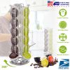 24 Cups Coffee Pod Holder Coffee Capsule Storage Rack 360° Rotatable Chrome Plating Carousel Coffee Pods Dispenser for Nespresso LAVAZZA GAGGIA Capsul