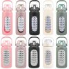 34Oz Glass Water Bottle Sports Water Bottle Motivational Water Bottle Water Intake Tracker Bottle with Straw Time Marker Silicone Sleeve Handle for Gy