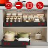 Expandable Pull out Cabinet Organizer Slide out Drawers Roll out Sliding Storage Self Carbon Steel with 12.2-20.5in Extendable Width 17lbs Max Load