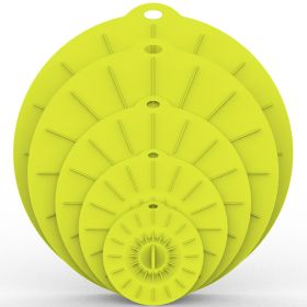 5pcs Silicone Fresh-keeping Cover; Microwave Oven Heating Cover; Food Dust-proof Splash-proof Bowl Cover Set; Kitchen Supplies (Color: E.)