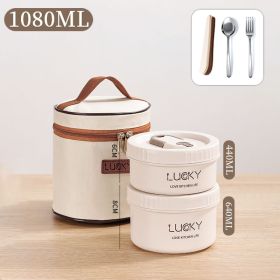 Microwave oven Dinnerware for Students Leakproof Food Container Stackable Bento Lunch Box Stainless Steel Lunch Container with L (Ships From: China, Color: 2 Layers White)