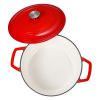 Enameled Cast Iron Dutch Oven, 6 Quart Pot with Lid and Dual Handles, Heavy-Duty Durable Cookware Pan, Oven Induction Compatible up to 500°F