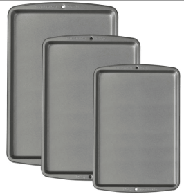 Wilton Bake It Better 3-Piece Cookie Sheet Pan Set, Non-Stick (SH222224GB: Wilton Bake It Better 3-Piece Cookie Sheet Pan Set)