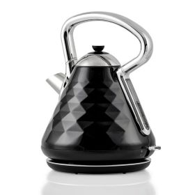 Electric Kettle Hot Water Boiler Stainless Steel 1.7 L Automatic Shut-Off 1500W Cleo Collection Cool Touch Handle Portable Brew Coffee Maker Tea Heate (Actual Color: Black)