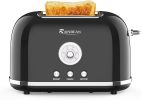 Toaster 2 Slice Retro Toaster Stainless Steel with 6 Bread Shade Settings and Bagel Cancel Defrost Reheat Function