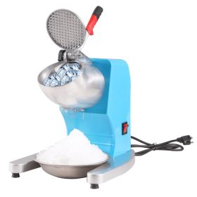 VEVOR Ice Crushers Machine, 220lbs Per Hour Electric Snow Cone Maker with 4 Blades, Stainless Steel Shaved Ice Machine with Cover and Bowl (Color: Blue)
