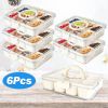 Divided Serving Tray 8 Compartments Snack Box Charcuterie Container Clear Snack Platter Organizer Storage Box with Lid Handle for Candy Nuts Cookies F