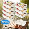 Divided Serving Tray 8 Compartments Snack Box Charcuterie Container Clear Snack Platter Organizer Storage Box with Lid Handle for Candy Nuts Cookies F