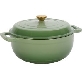 Cast iron 6QT cooking pot - Gradient red - Includes two silicone gloves - Enamel pot (Default: default title)