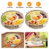 2Pcs Size Options Divided Serving Tray with Lid and Handle 360° Rotatable Snack Box Container with 6 Dividers Clear Portable Snack Platters for Fruit