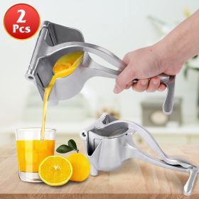 Heavy Duty Manual Fruit Juicer Citrus Lemon Squeezer Hand Press Aluminum Juice Extractor (Quantity: 2pcs)