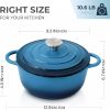 4.5 QT Cast Iron Dutch Oven, Enamel Coated Cookware Pot with Self Basting Lid for Home Baking, Braiser, Cooking