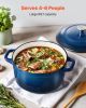 Enameled Cast Iron Dutch Oven, 6 Quart Pot with Lid and Dual Handles, Heavy-Duty Durable Cookware Pan, Oven Induction Compatible up to 500°F