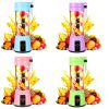 1pc 380ML Portable Blender With 6 Blades Rechargeable USB ; Personal Size Blender For Shakes And Smoothies; Traveling Fruit Veggie Juicer Cup