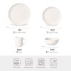 12-Piece Stoneware Dinnerware Sets with Mugs | Microwave & Dishwasher Safe | FDA Certified Non-Toxic Dinner Plates Bowls Set | Stackable Matte Glaze K