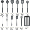 seKitchen Cooking Utensils Set, 12-piece Kitchen Utensils Set Non-stick Cooking Set Heat-resistant, BPA-Free, Silicone Handle Kitchen Tools
