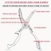 "Professional Kitchen Scissors Set - Industrial Strength German Steel with Rebound Mechanism - Cuts Bones & Veggies"