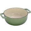 Cast iron 6QT cooking pot - Gradient red - Includes two silicone gloves - Enamel pot