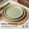 12-Piece Stoneware Dinnerware Sets with Mugs | Microwave & Dishwasher Safe | FDA Certified Non-Toxic Dinner Plates Bowls Set | Stackable Matte Glaze K
