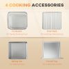 Air Fryer Toaster Oven, 21QT 7-In-1 Convection Oven Countertop, Warm, Broil, Toast, Bake and Air Fry, 4 Accessories Included, 1800W