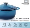4.5 QT Cast Iron Dutch Oven, Enamel Coated Cookware Pot with Self Basting Lid for Home Baking, Braiser, Cooking