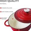 3 QT Cast Iron Dutch Oven, Enamel Coated Cookware Pot with Self Basting Lid for Home Baking, Braiser, Cooking, Aqua